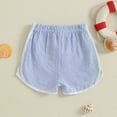 thumbnail image 7 of Rggeeun Toddler Boys Shorts Athletic Style Thin Striped Colorful With Adjustable Tie Elastic Waist Breathable Loose Fit For Summer Evening Party Cozy Bottoms,Blue,6-12 Months, 7 of 7
