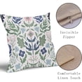 thumbnail image 3 of Blue Green Floral Pillow Covers 18x18 Set of 2 Navy Pink Sage Flower Flower Block Print Decorative Throw Pillowcases Outdoor Spring Summer Farmhouse Cushion Cases Decor for Home Couch Sofa Bed, 3 of 7