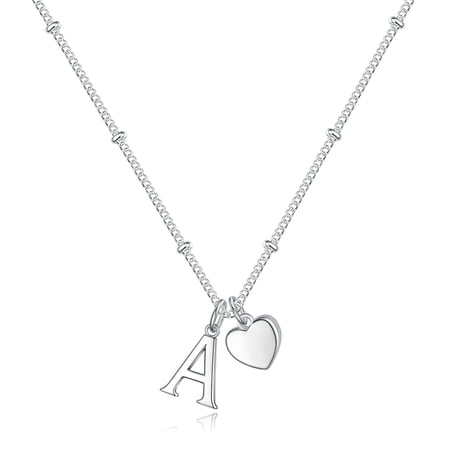 Turandoss Silver Plated Dainty Heart Chain Necklaces for Women Girls Simple Pendant Charm Initial Tiny Jewelry Teacher Appreciation Mothers Day Graduation Gifts for Her Mom Kids Teen Girls Wife Ideas