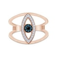 thumbnail image 2 of AFFY 1/6 Carat Natural White & Blue With Enhanced Black Diamond Evil Eye Anniversary Ring For Women In 14K Rose Gold Over Sterling Silver ,Ring Size-5.5, 2 of 4