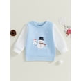 thumbnail image 4 of Toddler Kids Boys Girls Christmas Sweatshirts 6 12 24 Months 2T 3T 4T 5T Classic Cartoon/Snowman Print Long Sleeve Pullovers Winter Tops, 4 of 9