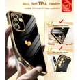 thumbnail image 3 of LeYi for Galaxy A26-5G Case: with Tempered Glass Screen Protector [2 Pcs]+ Full Camera Lens Protection,Love Heart Plating Cute Luxury Soft TPU Shockproof Case for Samsung A26 5G,Black, 3 of 7
