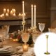 thumbnail image 1 of Juego de 3 candelabros de metal dorado - Candelabros más gruesos para bodas, Navidad, decoración de centros de mesa, 1 of 9