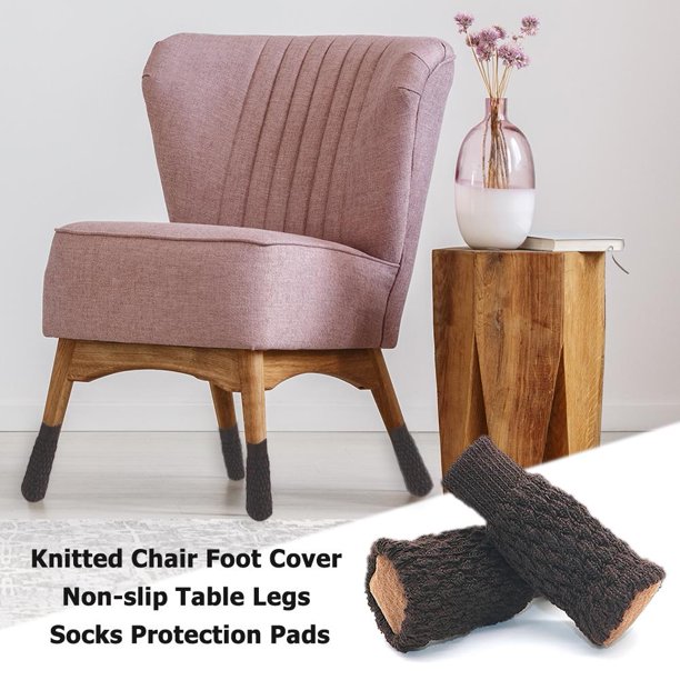 4 Uds calcetines tejidos para silla cubierta elástica para pies de muebles almohadillas antideslizantes para patas de mesa