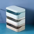 thumbnail image 3 of Caja de jabón de doble capa con tapa de drenaje para dormitorio de estudiantes, caja de jabón para el hogar, estante para inodoro, estante para jabón, caja de plástico, 3 of 5