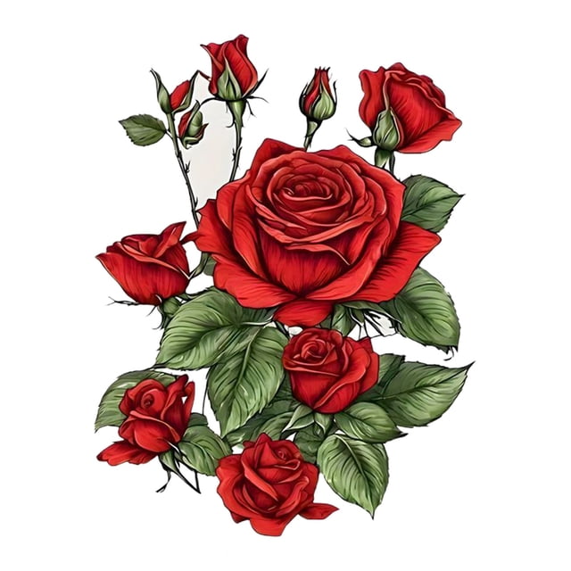 Ohufall Removable Romantic Rose Wall Stickers Car Bathroom Tile Home Wall Decor Stickers