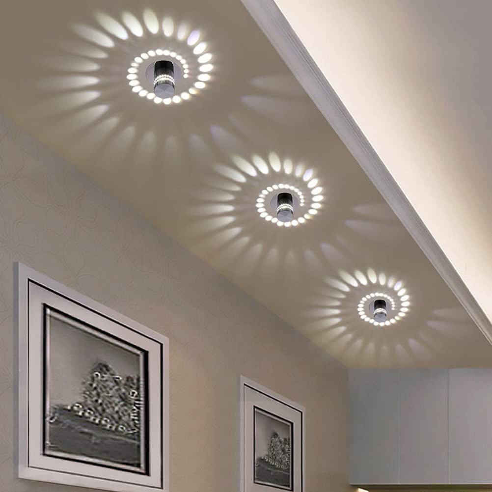 3W Spiral LED Wall Light Spot Lighting Lamp Bedroom Sconce Ceiling Modern Decor 