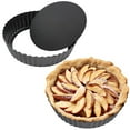 thumbnail image 1 of 9’’ Non-stick Tart Pans, 2 Packs Deep Pie Pans with Removable Bottom, Fluted Round Tart Quiche Pie Pans, Carbon Steel Baking Pan Dish, Easy to Use and Clean, 1 of 6