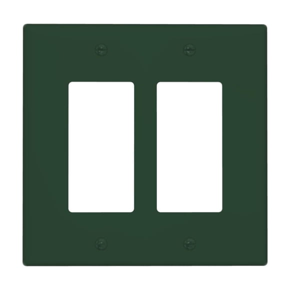 Tapa decorativa para enchufe Oilbiexn verde oscuro de 2 módulos