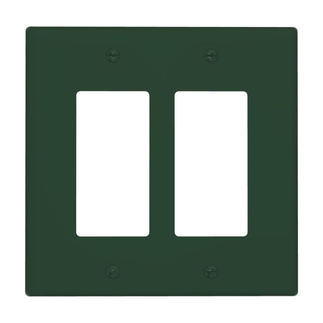 Tapa decorativa para enchufe Oilbiexn verde oscuro de 2 módulos
