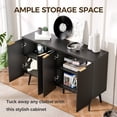 thumbnail image 5 of Syemin Buffet Cabinet with Storage, Multifunctional Storage Cabinet with 4 Doors, Modern Sideboard Buffet Credenzas for Living Room, Entryway, Hallway, Black, 5 of 5
