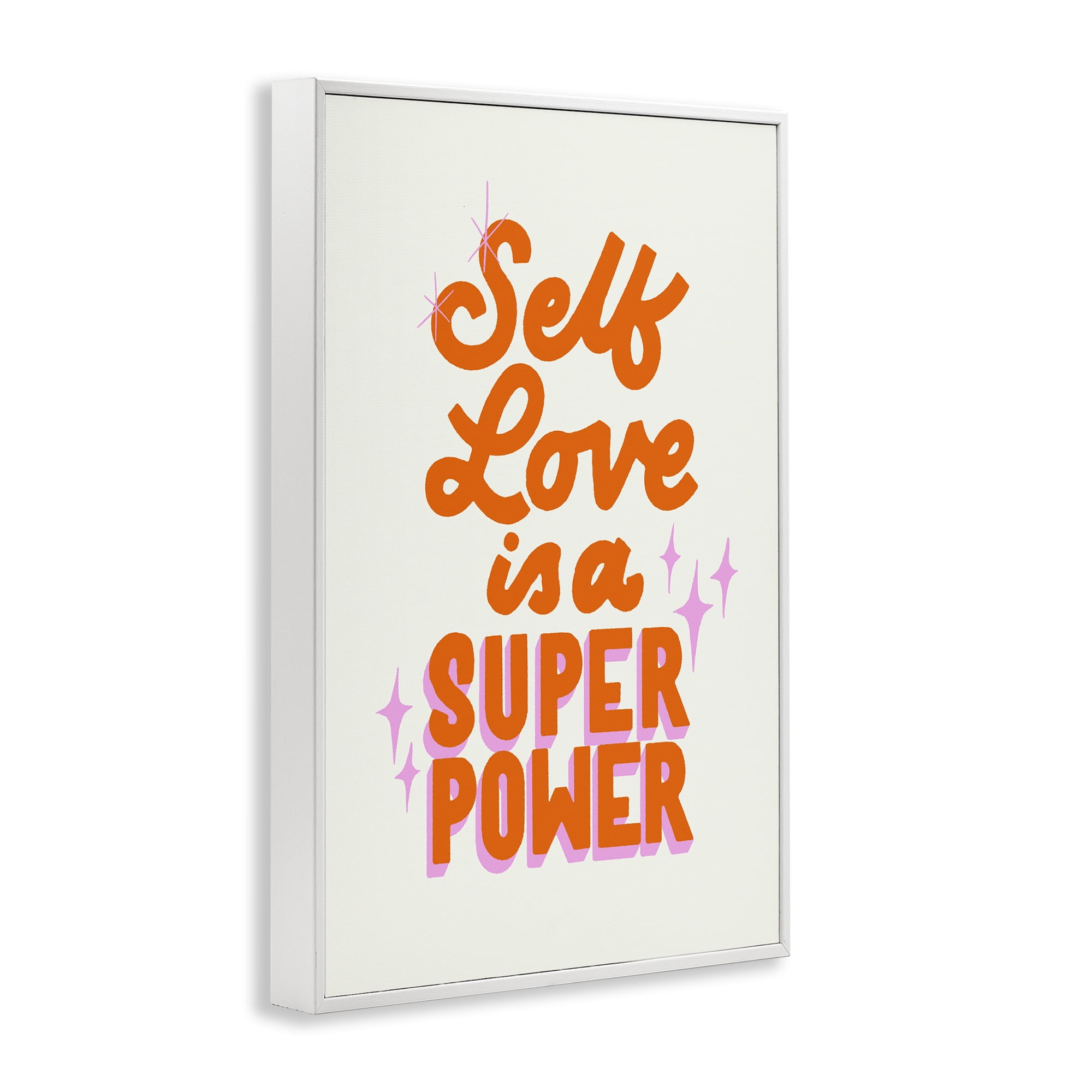 Stupell Industries Self Love Is Superpower White Framed Giclee Art, design by Indira Prieto | IndySign