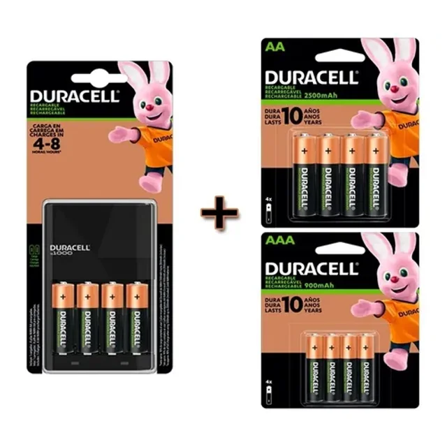 Cargador Duracell +4 Pilas Aaa +8 Pilas Aa