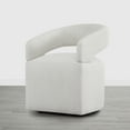 thumbnail image 3 of Spruce & Spring Upholstered Dining Chair with Open Back and Hidden Casters, Single, Linen, 3 of 10