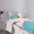 thumbnail image 5 of Ambesonne Fish Quilted Bedspread Set 2 Pcs, Funny Cartoon Illustration, Twin Size, Multicolor, 5 of 6