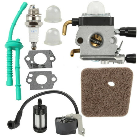 HIPA C1Q-S186 Carburetor with Ignition Coil for Stihl FS38 FS45 FS45C FS45L FS46 FS46C FS55 FS55C FS55R FS55RC FS55T KM55 KM55C KM55R KM55RC Carb C1Q-S71 C1Q-S97