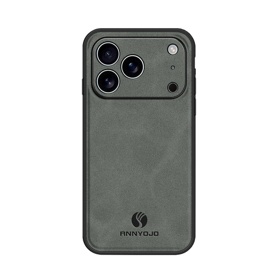 Dteck Magnetic Case for iPhone 17 Pro Max, Shockproof Built-in Car Mount Holder Matte Drop-Proof Hard Back PU Leather Cover, Gray