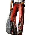 thumbnail image 4 of yunLCZ Wide Leg Pants Woman Women's Flare Wide Leg High Waisted Casual Vintage Floral Print Pants Casual Colorful Trouser Office Slacks, 4 of 4