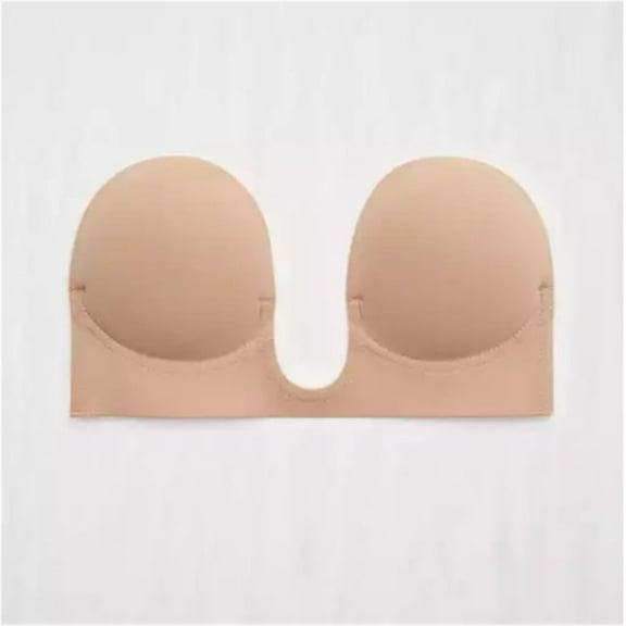 American Eagle Womens U-Plunge Strapless Bra, Beige, B