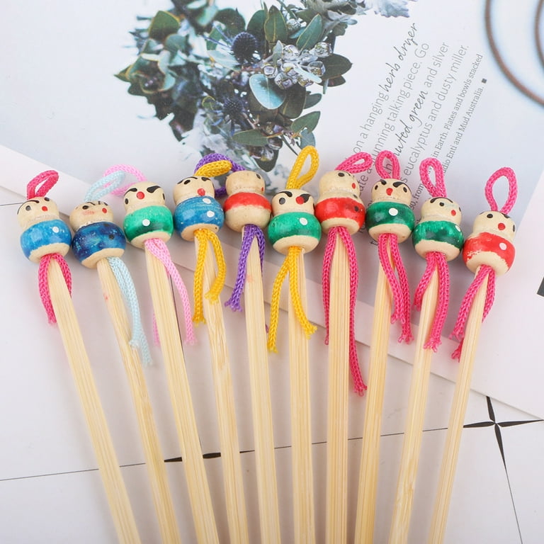  8 Pcs Bamboo Ear Picker Ear Cleaning Spoon Cute Doll