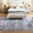 thumbnail image 3 of Cocosity 9'x12' Modern Vintage Medallion Traditional Indoor Area Rug for Living Room Home Office, Grey/Navy, 3 of 7