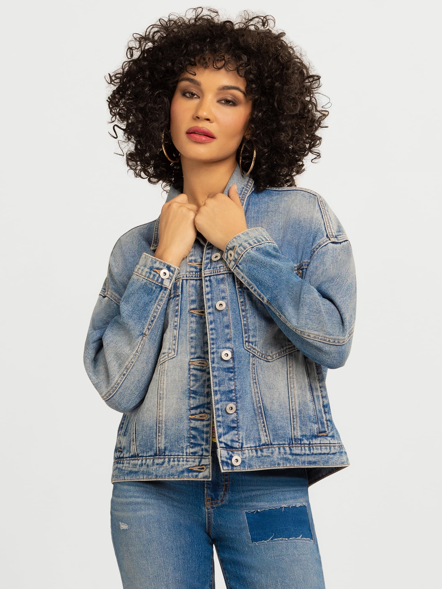 Terra & Sky Women's Plus Denim Lady Jacket With Pockets, Sizes 0X