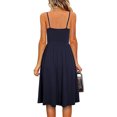 thumbnail image 3 of Frostluinai Dresses for Women 2023 Plus Size Summer Loose Sundress Cotton Linen Scoop Neck Sleeveless Long Dress Plain Color Beach Swing Pleated Tank Dresses w/ Pockets, 3 of 6