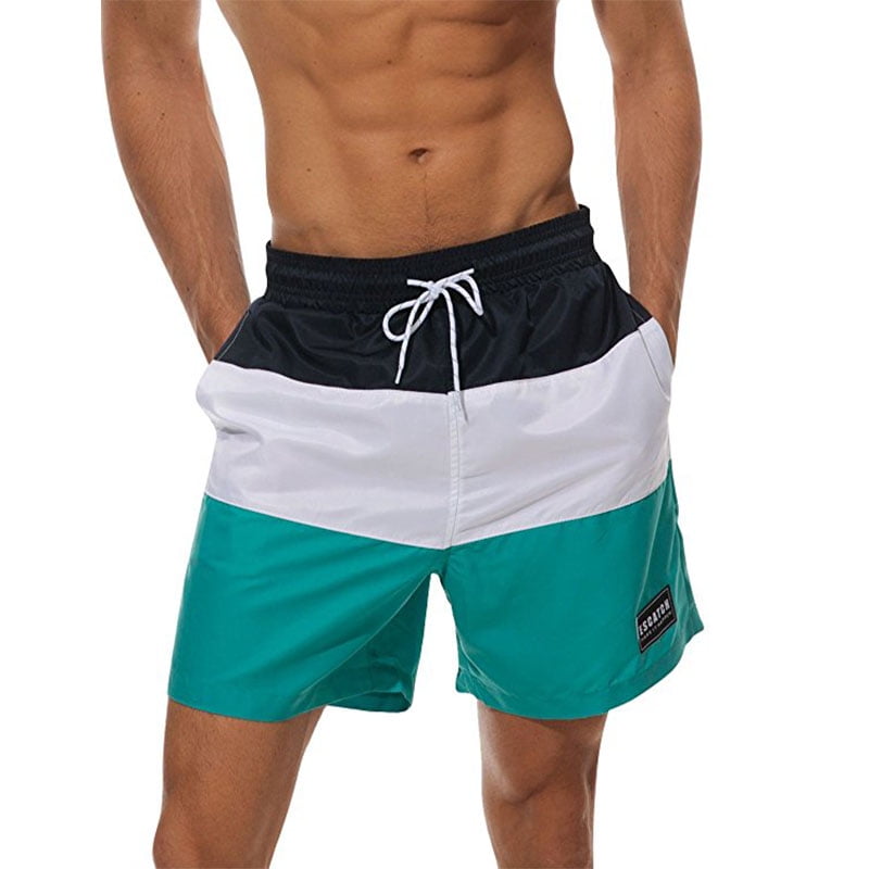 wearing swim trunks as shorts