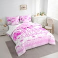 thumbnail image 3 of jejeloiu Cute Bowknot Bow 7pcs Bedding Comforter Set,Birthday Gifts Queen Bedding Sets For Girls Kids Reversible, 3 of 8