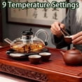 thumbnail image 3 of 20 OZ Electric Glass Teapot with Warmer,New Glass Electric Tea Kettle with Infuser, 9-Temperature 1000w Heating Ceramic Stove, TeaPot Set with Infuser for Tea & Coffee (Translucent-without Base), 3 of 7