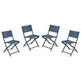 thumbnail image 2 of BizChair Set of 4 Commercial Grade Indoor/Outdoor Folding Chairs with Navy Flex Comfort Material Backs and Seats and Black Metal Frames, 2 of 16