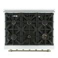 thumbnail image 6 of Forno Antico 36-Inch Freestanding Gas Range, White, Antique Brass Design, 6 Burners, Convection Oven, 6 of 10