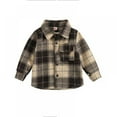 thumbnail image 4 of Uccdo Baby Boys Girls Plaid Flannel Shirts Jackets, Toddler Kids Long Sleeve Button Down Lapel Shirts Tops 6M-5T, 4 of 7