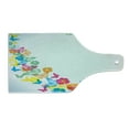 thumbnail image 2 of Luau Cutting Board, Fun Party Borders with Colorful Butterfly Silhouettes and Florets, Decorative Tempered Glass Cutting and Serving Board, Wine Bottle Shape, Multicolor, by Ambesonne, 2 of 5