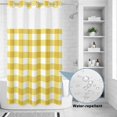 thumbnail image 2 of No Hook Shower Curtain, Yellow Gradient Shower Curtains for Bathroom with See Through Top Window, Farm Plaid Buffalo Checkered Gingham Waterproof & Washable Bath Curtain Stand Up Stall 36"x72", 2 of 9