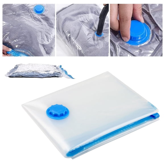 WHEANG Vacuum Storage Bags – Saving Compression Bags For Blankets Clothes & Seasonal Items | Extra Thick PA+PE Material | Leakproof Double Zipper