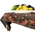 thumbnail image 4 of Bohemia William Morris Tablecloth, Original Design Vintage Bird Flower Print Table Cover for Holiday Home Picnic Party Dining Room Kitchen Decor, (Red Strawberry Thief) 55x55inch, 4 of 6