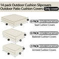 thumbnail image 2 of FKS LIFE Outdoor Patio Cushion Cover Outdoor Furniture Sofa Cushion Covers Waterproof 25.6x25.6x3.9 inches(14pack, Dark Blue), 2 of 7