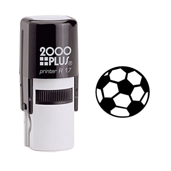 StampExpression - Soccer Ball Sports Self Inking Rubber Stamp - Black Ink (W-6023)