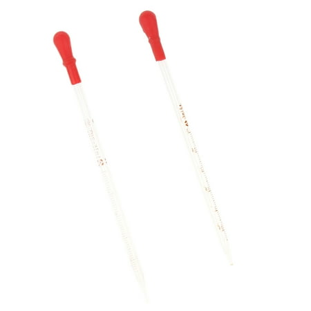 Dualoai 2 PCS 3ml 1ml Glass Pipette with Rubber Bulb Chemistry Dropper Dispensing,