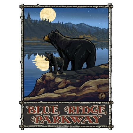 Blue Ridge Parkway Virginia Bears near Lake Mountains Travel Art Print Poster by Paul A. Lanquist (9