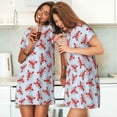 thumbnail image 4 of Fotbe Cartoon Lobsters 1 Pattern Women's Cotton Nightgown Sleepwear Short Sleeves Shirt Casual Print Sleepdress, 4 of 6