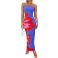 thumbnail image 1 of Vestido largo PRETTYGARDEN para mujer, sin tirantes, con estampado floral, 1 of 1