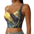 thumbnail image 2 of Balery Sunshine Jungle Dinosaur Sujetadores deportivos con espalda cruzada para mujer, acolchados, sin costuras, de alto impacto, ideales para yoga, gimnasio, entrenamiento y fitness.-XX-Large, 2 of 8