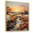 thumbnail image 2 of Designart "Pastoral Golden Hour Sunrise Scenery I" Landscape & Nature Floater Framed Wall Art Living Room, 2 of 7