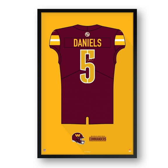 Jayden Daniels Washington Commanders Framed 27" x 39" Jersey Art Print