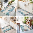 thumbnail image 4 of Entryway Rug 2'x3', Coastal Green Seaweed Kitchen Runner Rugs Non-Slip Carpet Mats, Summer Beach Coral Starfish Rustic Bedside Rugs Runners Washable Floor Carpet for Bathroom Laundry Room, 4 of 8