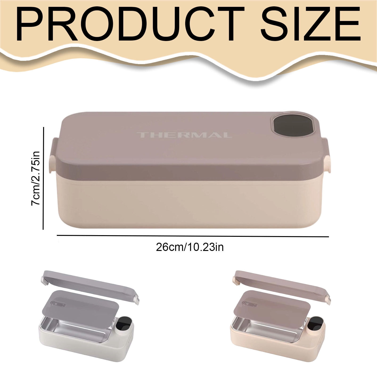 Goowood Heated Lunch Box 7200mAh Rechargeable Lunch Box With Stainless Container Adjustable Temperature Display Heating Lunchbox Portable Warmer