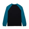 thumbnail image 2 of Men's Mitchell & Ness  Black/Teal San Jose Sharks Legendary Slub Raglan Long Sleeve T-Shirt, 2 of 5