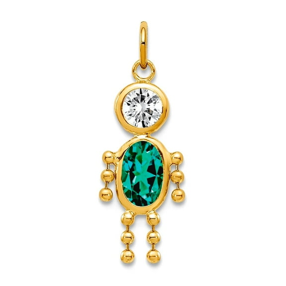 10k Yellow Gold Polished December Charm 20x10mm Wide Pendant Necklace for Women